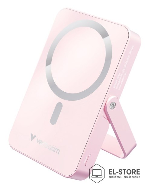 Verbatim Powerbank Verbatim Charge 'n' Go Magnetic Wireless with Stand 10000mAh USB-C PD 3.0 Pink