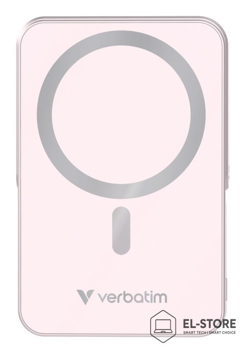 Verbatim Powerbank Verbatim Charge 'n' Go Magnetic Wireless with Stand 10000mAh USB-C PD 3.0 Pink