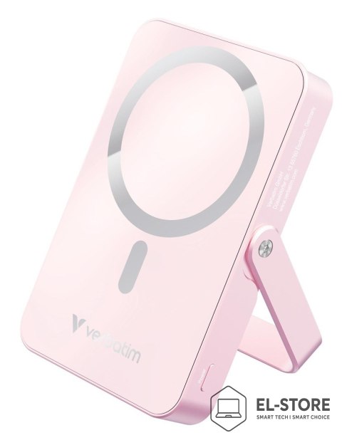 Verbatim Powerbank Verbatim Charge 'n' Go Magnetic Wireless with Stand 10000mAh USB-C PD 3.0 Pink