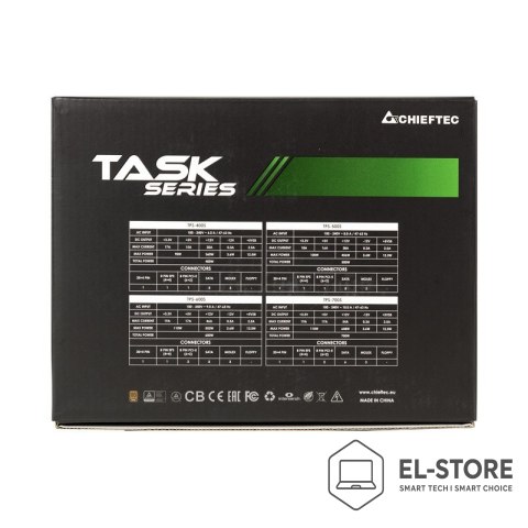 Chieftec Chieftec Task TPS-600S moduł zasilaczy 600 W 20+4 pin ATX ATX Czarny