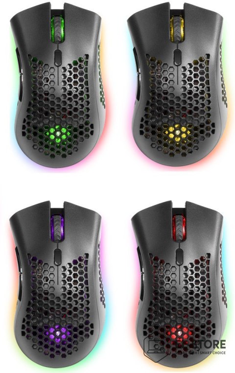 Defender DEFENDER MYSZ BEZPRZEWODOWA GM-709L WARLOCK RF RGB 2400DPI 8P, 5 TRYBÓW PODŚWIETLENIA, DZIUROWANA 52709