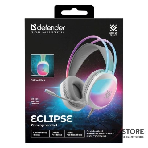 Defender DEFENDER SŁUCHAWKI Z MIKROFONEM ECLIPSE RGB BIAŁE 62440