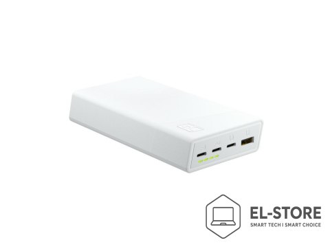 Green Cell GREEN CELL POWERBANK POWERPLAY 20S BIAŁY 20000MAH 22,5W 3X USB-C PD 1X USB-A