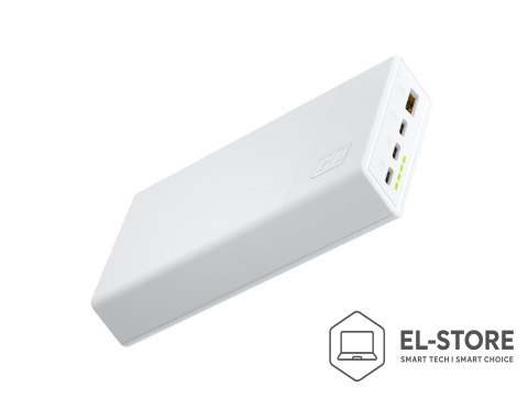 Green Cell GREEN CELL POWERBANK POWERPLAY 20S BIAŁY 20000MAH 22,5W 3X USB-C PD 1X USB-A