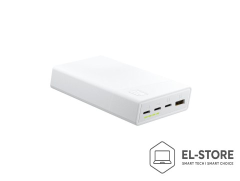 Green Cell GREEN CELL POWERBANK POWERPLAY 20S BIAŁY 20000MAH 22,5W 3X USB-C PD 1X USB-A