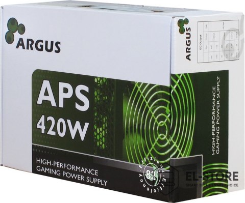 Inter-Tech Zasilacz Inter-Tech Argus APS - 420 W - 115 - 230 V - 47 - 63 Hz - +12V1,+12V2,+3,3V,+5V,+5Vsb,-12V - Aktywny - 103 W