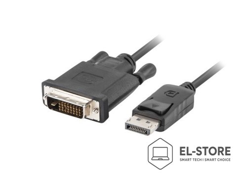 Lanberg Kabel Lanberg CA-DPDV-10CU-0018-BK (DisplayPort M - DVI-D M; 1,8m; kolor czarny)