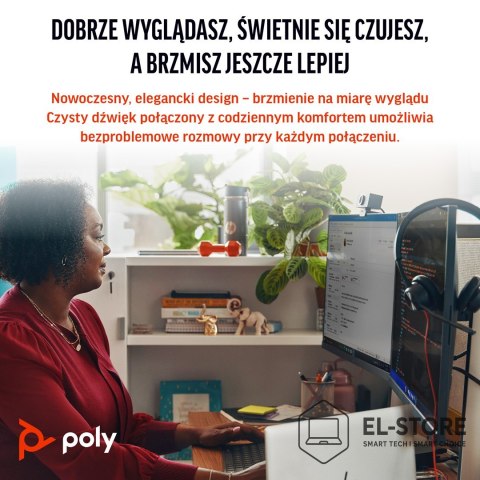 POLY Poly Blackwire 3325 Stereo Microsoft Teams Certified USB-C Headset +3.5mm Plug +USB-C/A Adapter