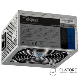 Akyga Zasilacz Akyga Basic AK-B1-600 (600 W; Pasywne; 120 mm)