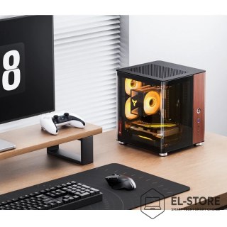 Jonsbo Obudowa PC Jonsbo TK-0, Mini-Tower, Mini-ITX, Tempered Glass, Holz - schwarz