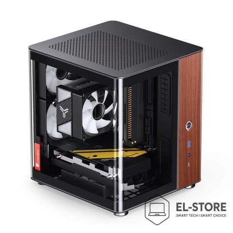 Jonsbo Obudowa PC Jonsbo TK-0, Mini-Tower, Mini-ITX, Tempered Glass, Holz - schwarz