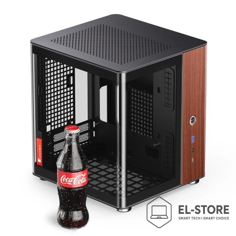 Jonsbo Obudowa PC Jonsbo TK-0, Mini-Tower, Mini-ITX, Tempered Glass, Holz - schwarz