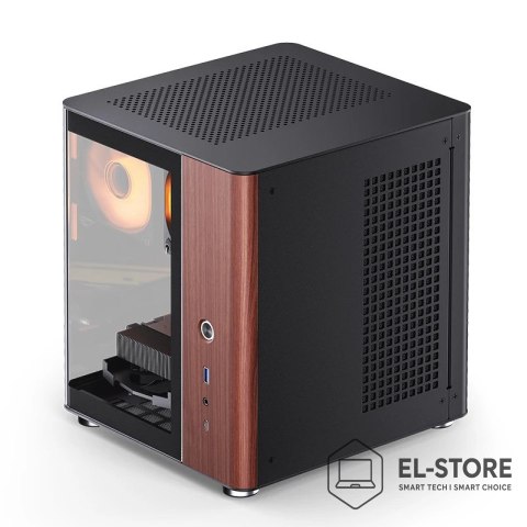 Jonsbo Obudowa PC Jonsbo TK-0, Mini-Tower, Mini-ITX, Tempered Glass, Holz - schwarz
