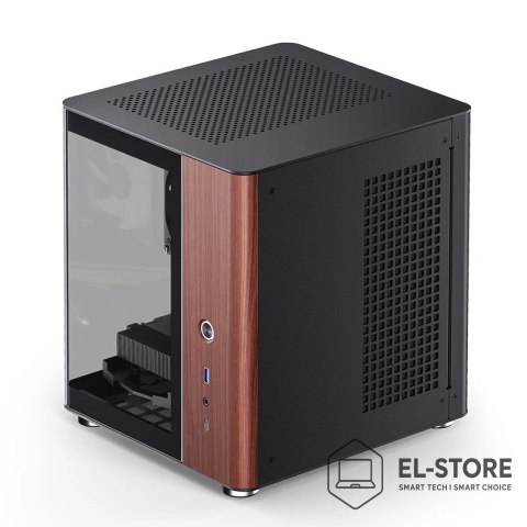 Jonsbo Obudowa PC Jonsbo TK-0, Mini-Tower, Mini-ITX, Tempered Glass, Holz - schwarz