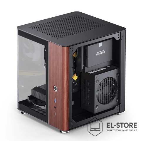 Jonsbo Obudowa PC Jonsbo TK-0, Mini-Tower, Mini-ITX, Tempered Glass, Holz - schwarz