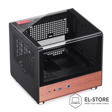 Jonsbo Obudowa PC Jonsbo TK-0, Mini-Tower, Mini-ITX, Tempered Glass, Holz - schwarz