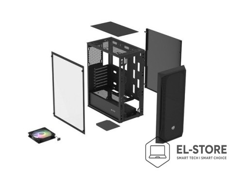 NATEC FURY OBUDOWA KOMPUTEROWA FURY SHOBO RGB MIDI TOWER Z OKNEM CZARNA