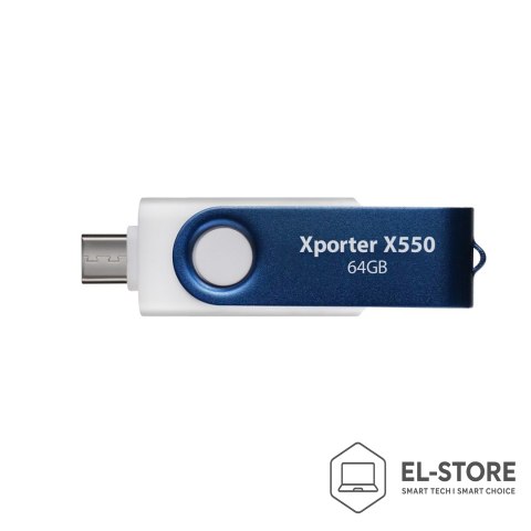 Patriot Memory PARTIOT FLASHDRIVE Xporter X550 64GB Dual USB A+C, 80MB/s Alu-plastic