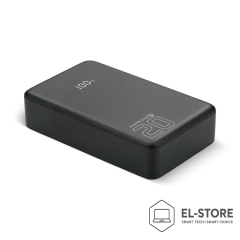EverActive EVERACTIVE POWERBANK 20 000MAH, 1X USB, 2X USB-C, 20W, QC4+, WYŚWIETLACZ LCD, CZARNY EB-22QB