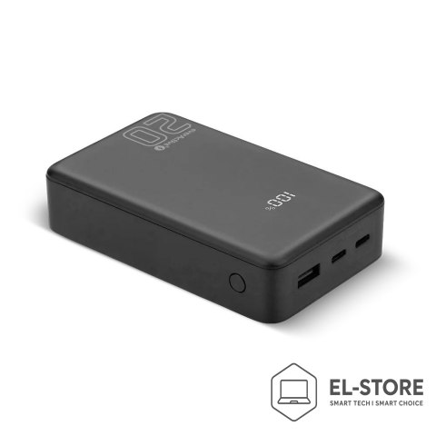 EverActive EVERACTIVE POWERBANK 20 000MAH, 1X USB, 2X USB-C, 20W, QC4+, WYŚWIETLACZ LCD, CZARNY EB-22QB