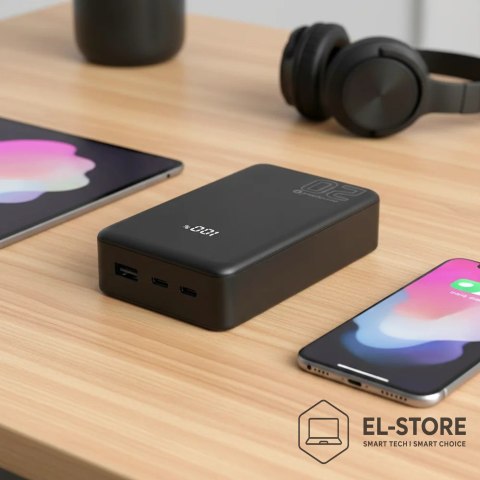 EverActive EVERACTIVE POWERBANK 20 000MAH, 1X USB, 2X USB-C, 20W, QC4+, WYŚWIETLACZ LCD, CZARNY EB-22QB