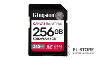 Kingston Kingston 256GB SDXC CANVAS REACT PLUS U3/UHS-II 280R/150W V60 FULL HD/4K