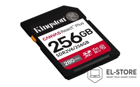 Kingston Kingston 256GB SDXC CANVAS REACT PLUS U3/UHS-II 280R/150W V60 FULL HD/4K