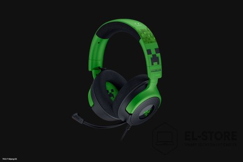 RAZER Zestaw słuchawkowy Razer Gaming Kraken V4 X przewodowe nauszne z mikrofonem edycja Minecraft