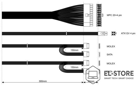 Akyga Akyga AK-S1-300 moduł zasilaczy 300 W 20+4 pin ATX SFX Srebrny