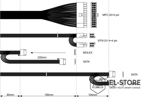 Akyga Akyga AK-T1-300 moduł zasilaczy 300 W 24-pin ATX TFX Aluminium