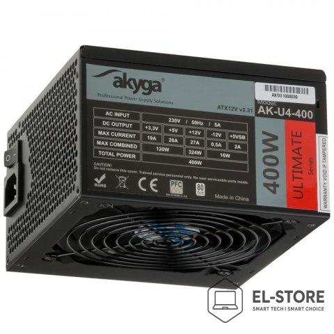Akyga Zasilacz Akyga AK-U4-400 (400W) 120mm wentylator 80+