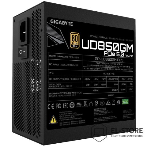 Gigabyte Gigabyte UD850GM 850W PG5 V2 (GP-UD850GM PG5 V2) - zasilacz, czarny