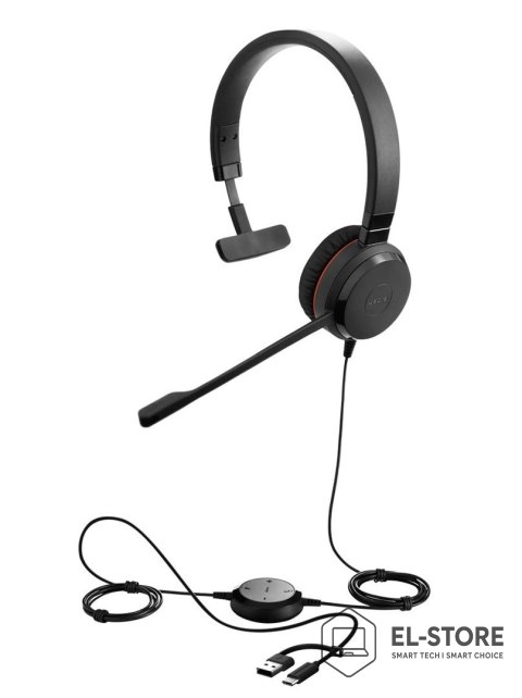 Jabra Zestaw słuchawkowy Jabra Evolve 30 II MS Mono USB C/A i gniazdo 3,5 mm
