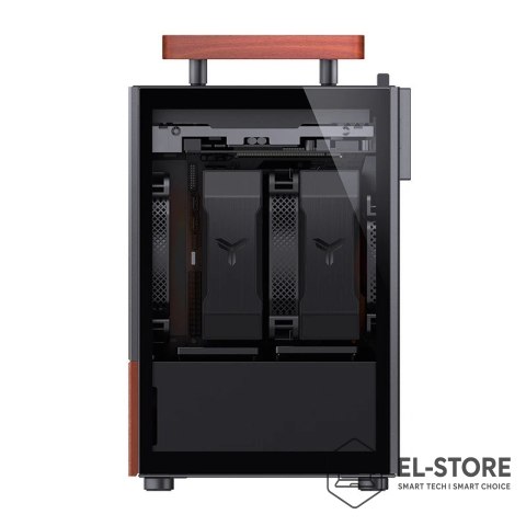 Jonsbo Obudowa Jonsbo T6, Mini-Tower, Mini-ITX, Tempered Glass, Holz - czarna