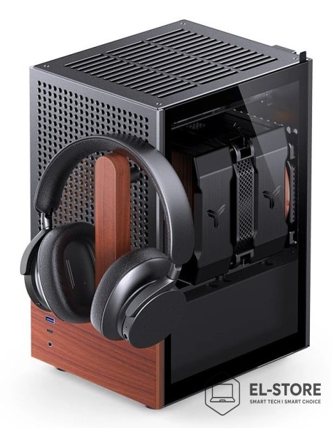 Jonsbo Obudowa Jonsbo T6, Mini-Tower, Mini-ITX, Tempered Glass, Holz - czarna