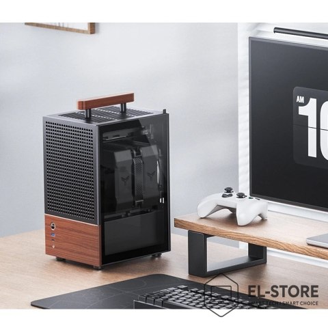 Jonsbo Obudowa Jonsbo T6, Mini-Tower, Mini-ITX, Tempered Glass, Holz - czarna