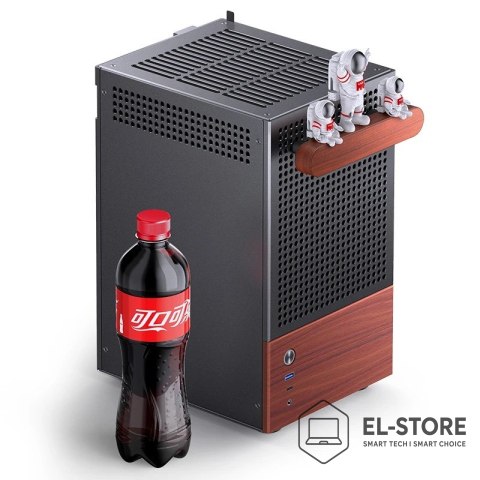 Jonsbo Obudowa Jonsbo T6, Mini-Tower, Mini-ITX, Tempered Glass, Holz - czarna