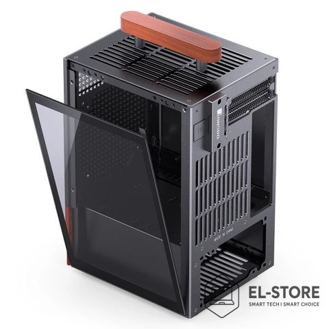 Jonsbo Obudowa Jonsbo T6, Mini-Tower, Mini-ITX, Tempered Glass, Holz - czarna