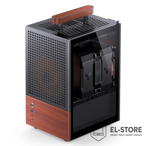 Jonsbo Obudowa Jonsbo T6, Mini-Tower, Mini-ITX, Tempered Glass, Holz - czarna