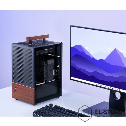 Jonsbo Obudowa Jonsbo T6, Mini-Tower, Mini-ITX, Tempered Glass, Holz - czarna