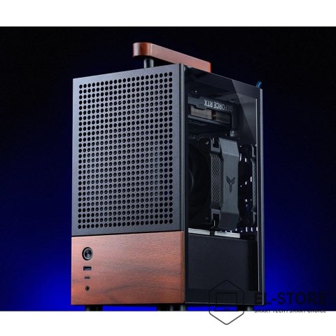 Jonsbo Obudowa Jonsbo T6, Mini-Tower, Mini-ITX, Tempered Glass, Holz - czarna