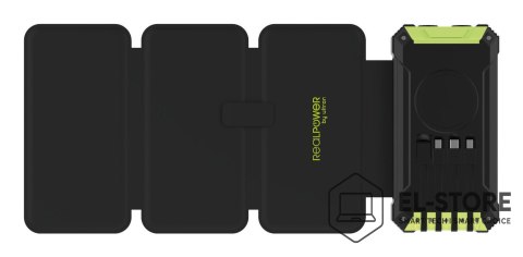 No name RealPower PB-20000 Solar 20000 mAh Bezprzewodowe ładowanie Czarny, Zielony