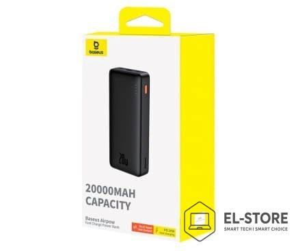 Baseus BASEUS POWERBANK AIRPOW 20000MAH 20W (CZARNY)