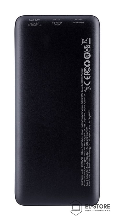 Baseus BASUES POWERBANK AIRPOW 10000MAH 20W (CZARNY)