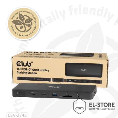 Club 3D Stacja dokująca NB ACC 14IN1/USB-C 150W CSV-2540 CLUB3D