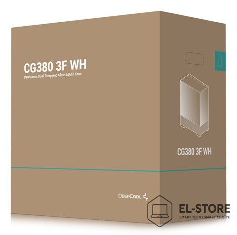 DEEPCOOL DeepCool CG380 3F WH Midi Tower Biały