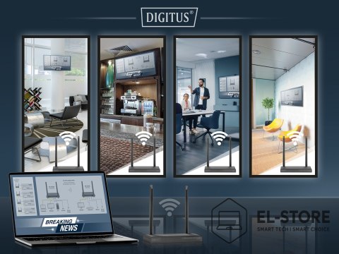 DIGITUS DIGITUS DS-55328 Bezprzewodowy przedłużacz KVM 4K HDMI, 150 m
