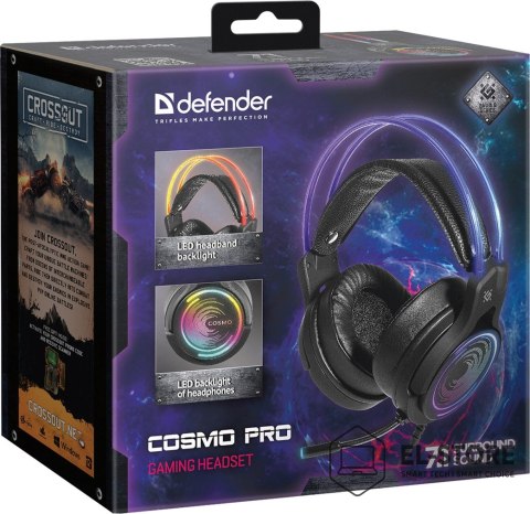 Defender DEFENDER SŁUCHAWKI NAUSZNE Z MIKROFONEM COSMO PRO 7.1 PODŚWIETLENIE RGB 64536