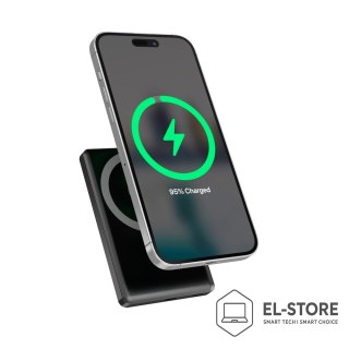 GEMBIRD GEMBIRD BEZPRZEWODOWY POWERBANK MAGNETYCZNY 15W Z WYŚWIETLACZEM LCD 10000 MAH, CZARNY