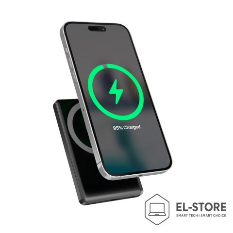GEMBIRD GEMBIRD BEZPRZEWODOWY POWERBANK MAGNETYCZNY 15W Z WYŚWIETLACZEM LCD 10000 MAH, CZARNY